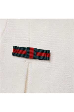 Abito neonato in denim con Web GUCCI KIDS | 840353XDDFB9692